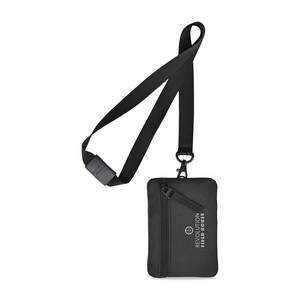 [102289-001] Rally Recycled ID Pouch Lanyard - Black