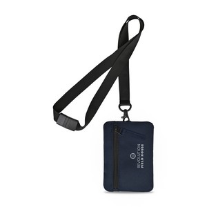 [102289-410] Rally Recycled ID Pouch Lanyard - Navy