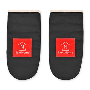 [102349-001] La Cuisine Recycled Cotton Oven Mitt Set - AWARE™ - Black