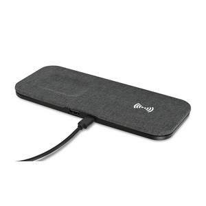 Eden Recycled rPET Wireless Dual Charging Pad - Charcoal Heather