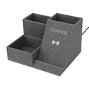 Eden Recycled rPET Wireless Charging Desk Organizer - Charcoal Heather