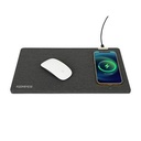Eden Recycled Polyester Wireless Charging Mouse Pad - Charcoal Heather