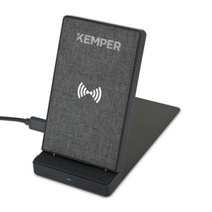 [102462-021] Eden Recycled rPET Collapsible Desk Charger - Charcoal Heather