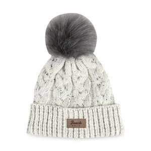 Ahead Speckle Pom Knit Hat - Oatmeal