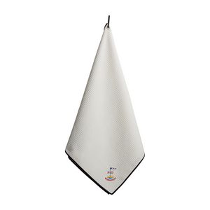 [102572-876] Ahead Microfiber Golf Towel - White-Black