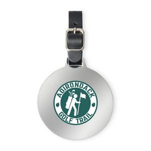 [102573-044] Ahead Large Round Golf Bag Tag - Shiny Nickel