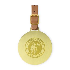 [102573-711] Ahead Large Round Golf Bag Tag - Antique Brass