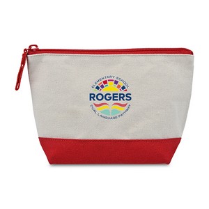 [102636-610] Canvas Zippered Pouch - Red
