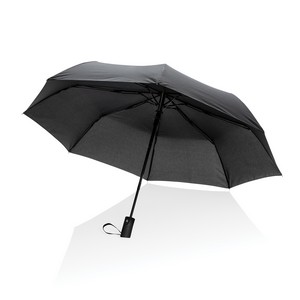 [102649-001] 21" Impact AWARE™ RPET 190T Mini Auto Open Umbrella - Black