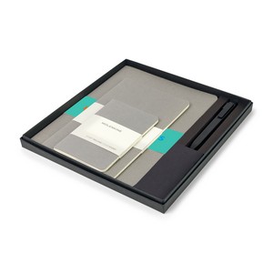 [102942-032] Moleskine® Assorted Cahier and GO Pen Gift Set - Pebble Grey