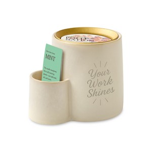 [103085-868] Modern Sprout Ember Earth Candle + Planter - Stone- Pollination