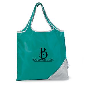 [1189] Latitudes Foldaway Shopper - Turquoise-Silver
