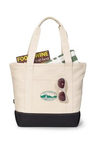 [1230] Newport Cotton Zippered Tote - Black