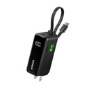 Anker® Power Bank USB-C Charging Block (30W, Fusion, Built-In Cable) - Black