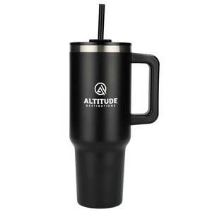 [1603-15] Pinnacle 40 oz Vacuum Insulated Eco-Friendly Travel Tumbler With Straw