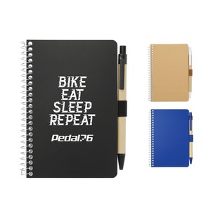 [SM-4348] 4'' x 6'' FSC® Mix Pocket Spiral Notebook with Pen