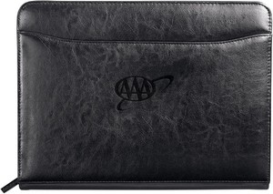 [1000-10] Renaissance Italian Style Leather Zippered Padfolio with FSC® Mix Paper