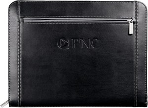 [1100-10] Metropolitan Leather Zippered Padfolio with FSC® Mix Paper