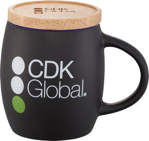 [1625-40] 15 Oz. Hearth Ceramic Mug with Wood Lid/Coaster