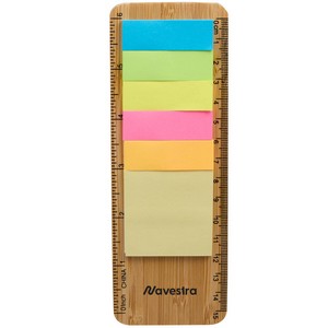 [SM-9591] FSC® Certified Bamboo Ruler with Sticky Notes