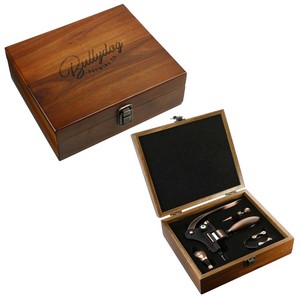 [1022-17] Graze Wood and Metal Wine Set