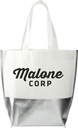 Large Laminated Metallic Bottom Tote