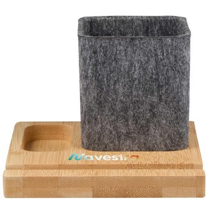 [SM-9034] Recycled Felt & Bamboo Pen Holder