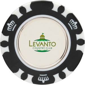 [1401-64] Recycled Poker Chip w/ Metal Ballmarker