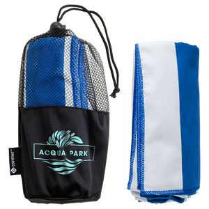 [WPC-SP23] Sandpiper 30" x 60" Striped Microfiber Beach Towel with Net Carrying Pouch