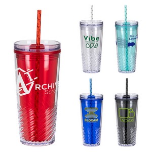 [DTM-CL26] Clio 20 oz 2-in-1 Recycled Acrylic Straw Tumbler