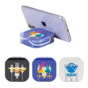 [EAC-TE26] Tetra 4-in-1 Charging Cable With Recycled ABS Case & Built-In Phone Stand