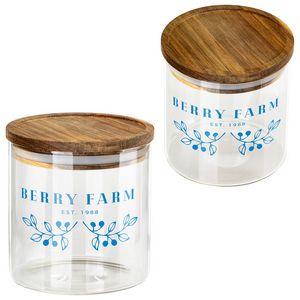 [WHO-CO24] Corsica 22 oz Glass Canister with Acacia Lid