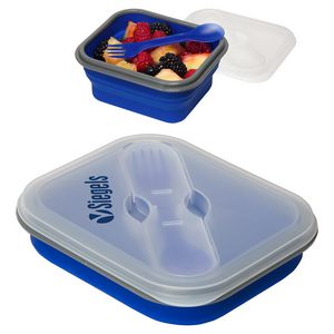 [WKA-CL16] Collapsible Silicone Lunch Box with Fork & Spoon