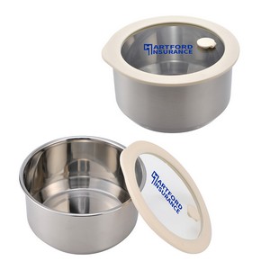 [WKA-PR26] Prima 38 oz Microwaveable Stainless Steel Bowl With Vented Glass Lid