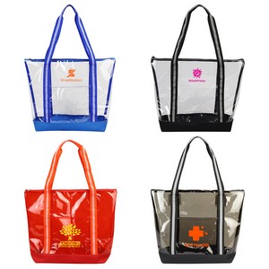 [WWA-DZ23] Diamond Clear TPU Zippered Tote