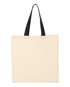 [QTB6000] Q-Tees® Economical Tote with Contrast-Color Handles