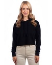 Next Level® Women's Laguna Sueded Raw Edge Crop Hoodie Sweatshirt