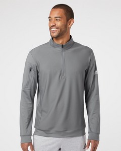[A295] Adidas® Performance Textured Quarter-Zip Pullover
