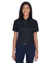 Harriton® Women's Easy Blend™ Short Sleeve Twill Dress Shirt with Stain-Release