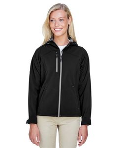 North End® Women's Prospect Two-Layer Fleece Bonded Soft Shell Hooded Jacket