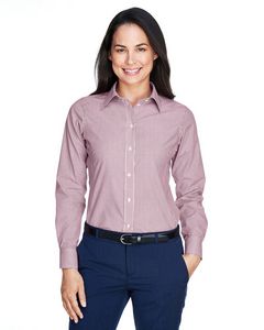 [D645W] Devon & Jones™ Women's Crown Collection® Banker Stripe Woven Dress Shirt