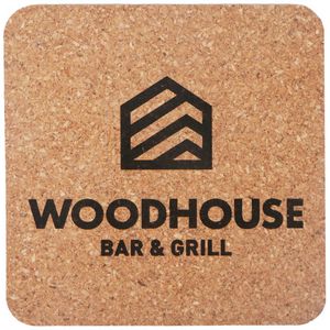 [CKCOASQ31] Laser Engraved Recycled 3mm Square Cork Coaster - 1 Sided, Square