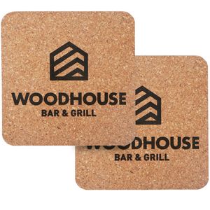 [CKCOASQ32] Laser Engraved Recycled 3mm Square Cork Coaster - 2 Sided, Square