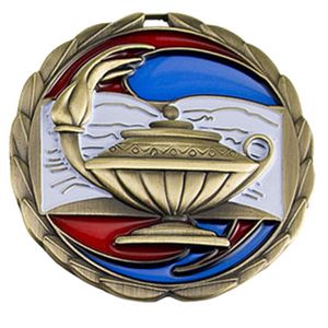 Stock Color Medals - Book & Lamp