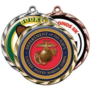 [DIGIMED022A] Digistock Medals - Raised Dart Patterned Border with 2" DIA Insert