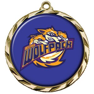 [DIGIMED022B] Digistock Medals - Raised Dart Patterned Border with 1 1/2" DIA Insert