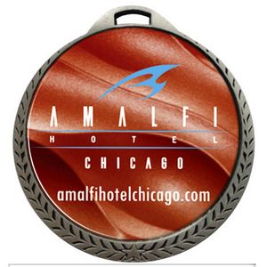 [DIGIMED024AANTIQUE] Digistock Medals - Star & Laurel Bottom Border with 2" DIA Insert