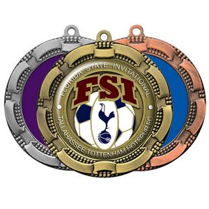 [DIGIMED060A] Digistock Medals - Ribbon & Dot Border with 2" DIA Insert