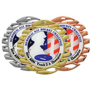 [DIGIMED063A] Digistock Medals - Woven Ribbon Border with 2" DIA Insert