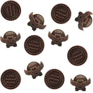 Diestruck Antiqued Lapel Pins - 1/2" W x 1/2" H